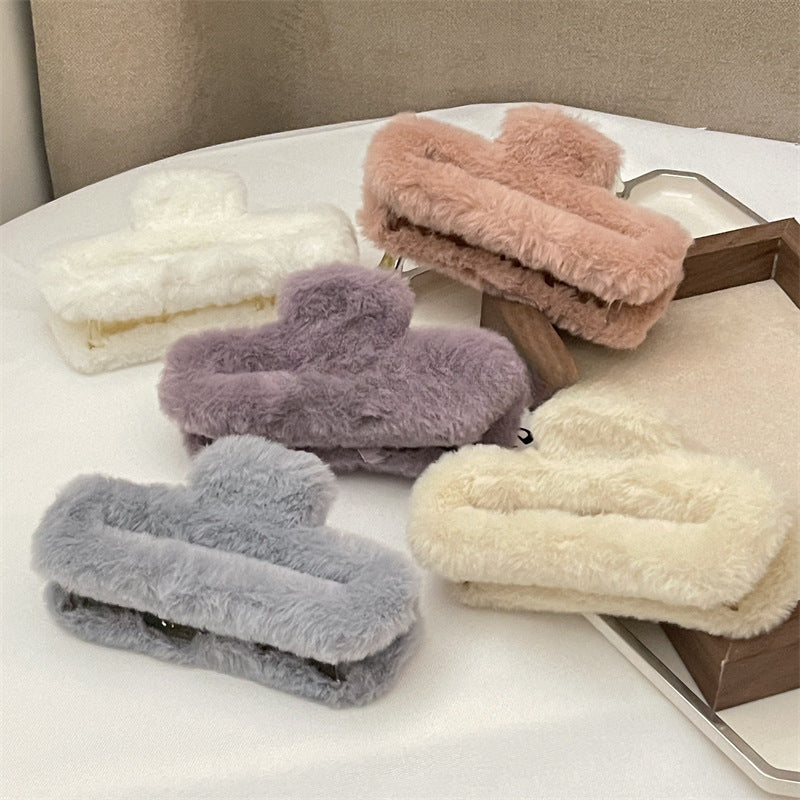 Wholesale Plush Warm Color Large Grab Clip